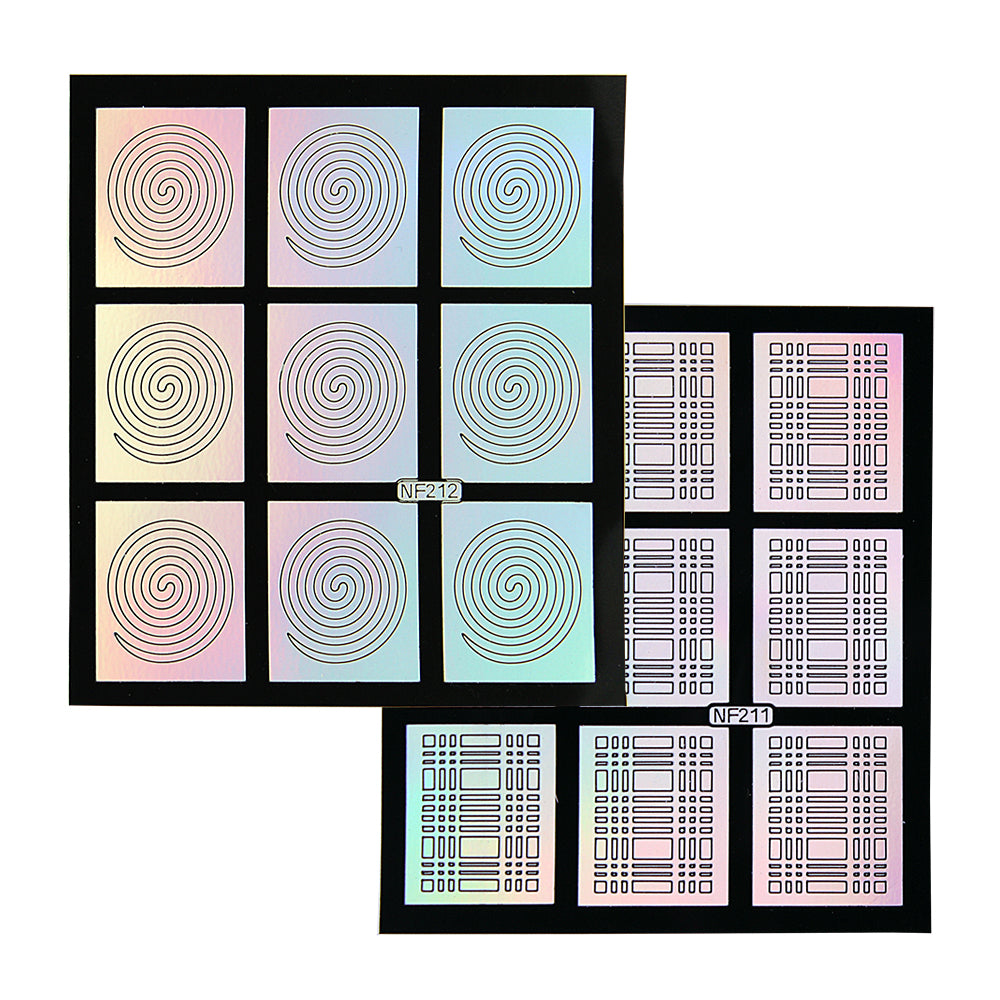 Nail Art Stencil Guides - Cyclones &amp; Squares