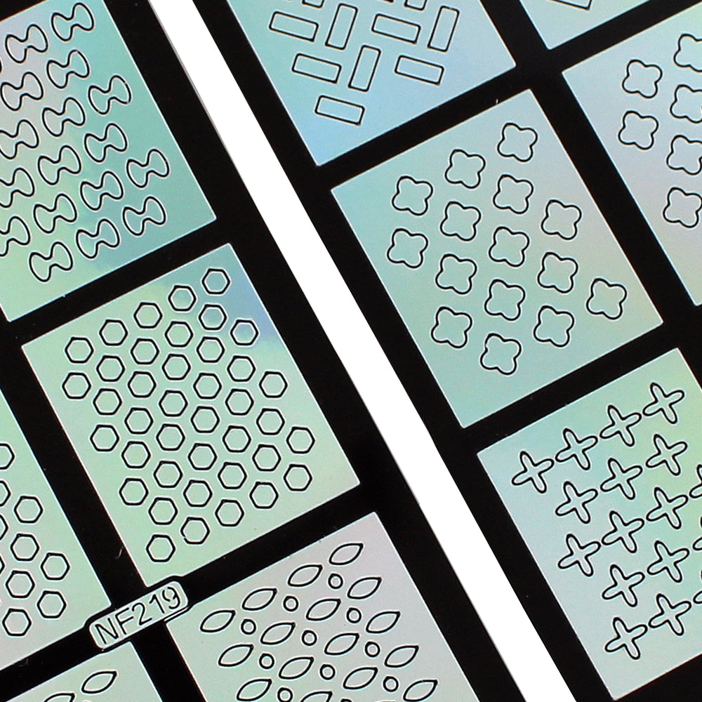 Nail Art Stencil Guides - Bubbles & Bows