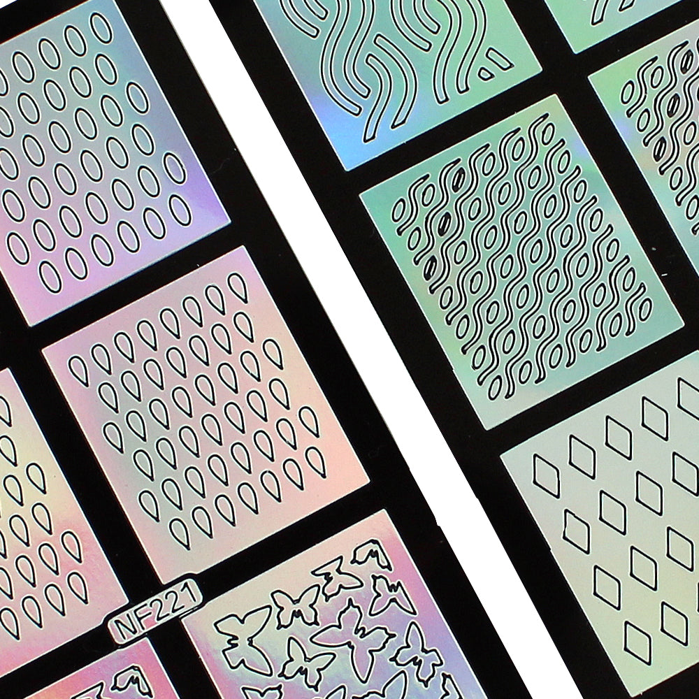 Nail Art Stencil Guides - Triangles, Circles, Drops