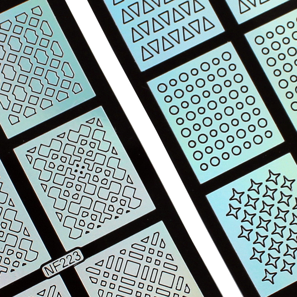 Nail Art Stencil Guides - Triangles, Circles, Sparkles