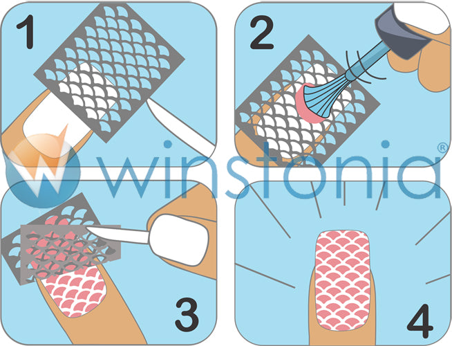 Nail Art Stencil Guides - Waves, Spikes, Chevrons