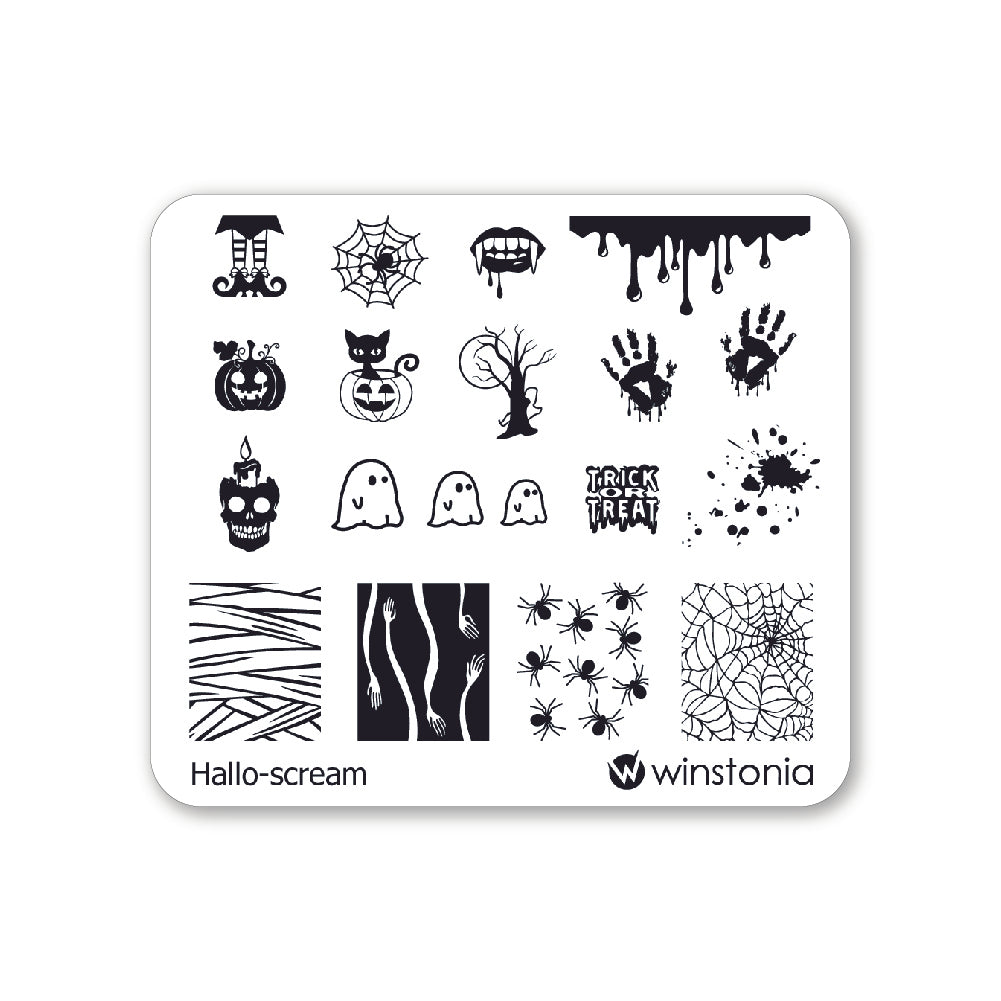 Nail Art Stamping Plate - Hallo-scream – Winstonia