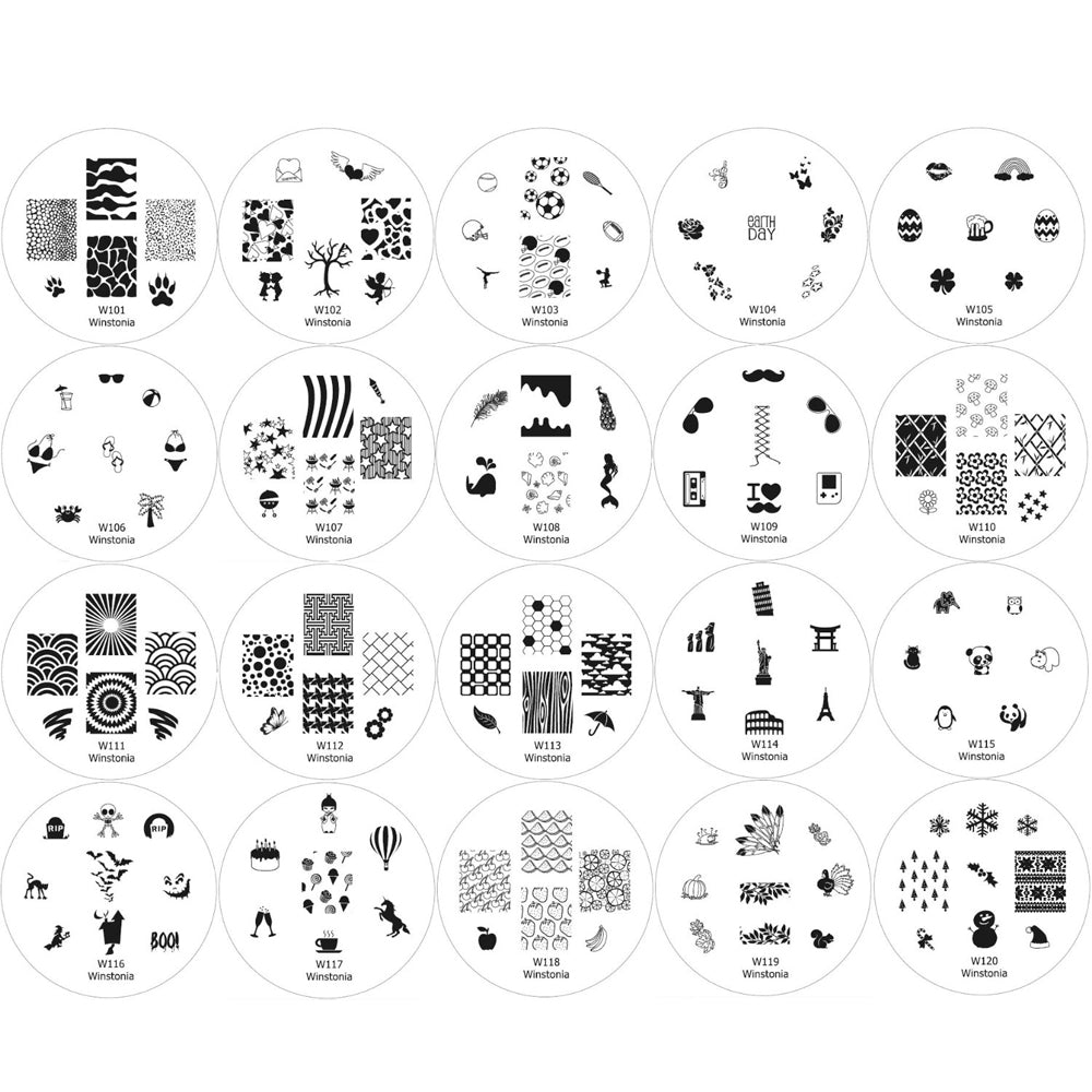 Nail Art Stamping Image Plates 20 Pcs Set | 1st Generation