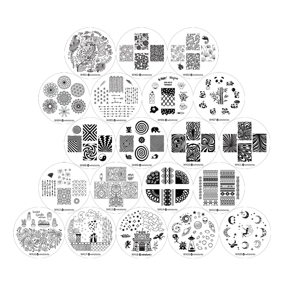 Nail Art Stamping Image Plates 20 Pcs Set | 4th Generation