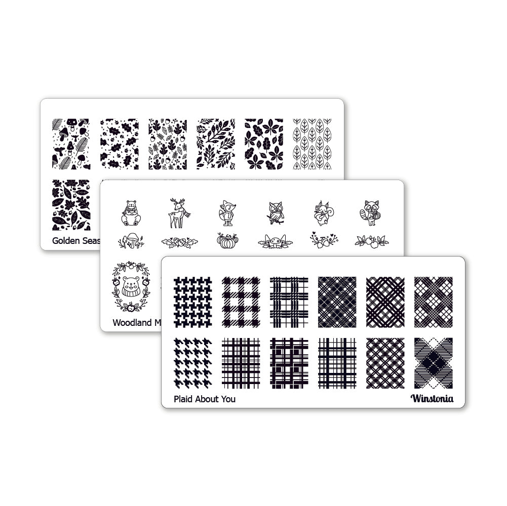 Nail Art Stamping Plates 3Pcs Set | Fall Collection I