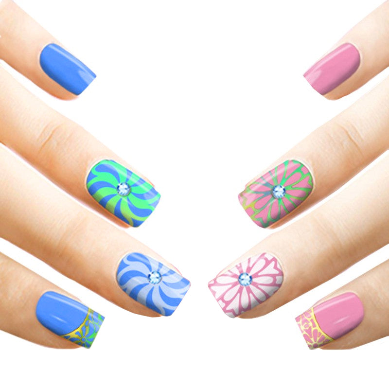 Nail Art Stencil Guides - Stars, Hearts & Petals