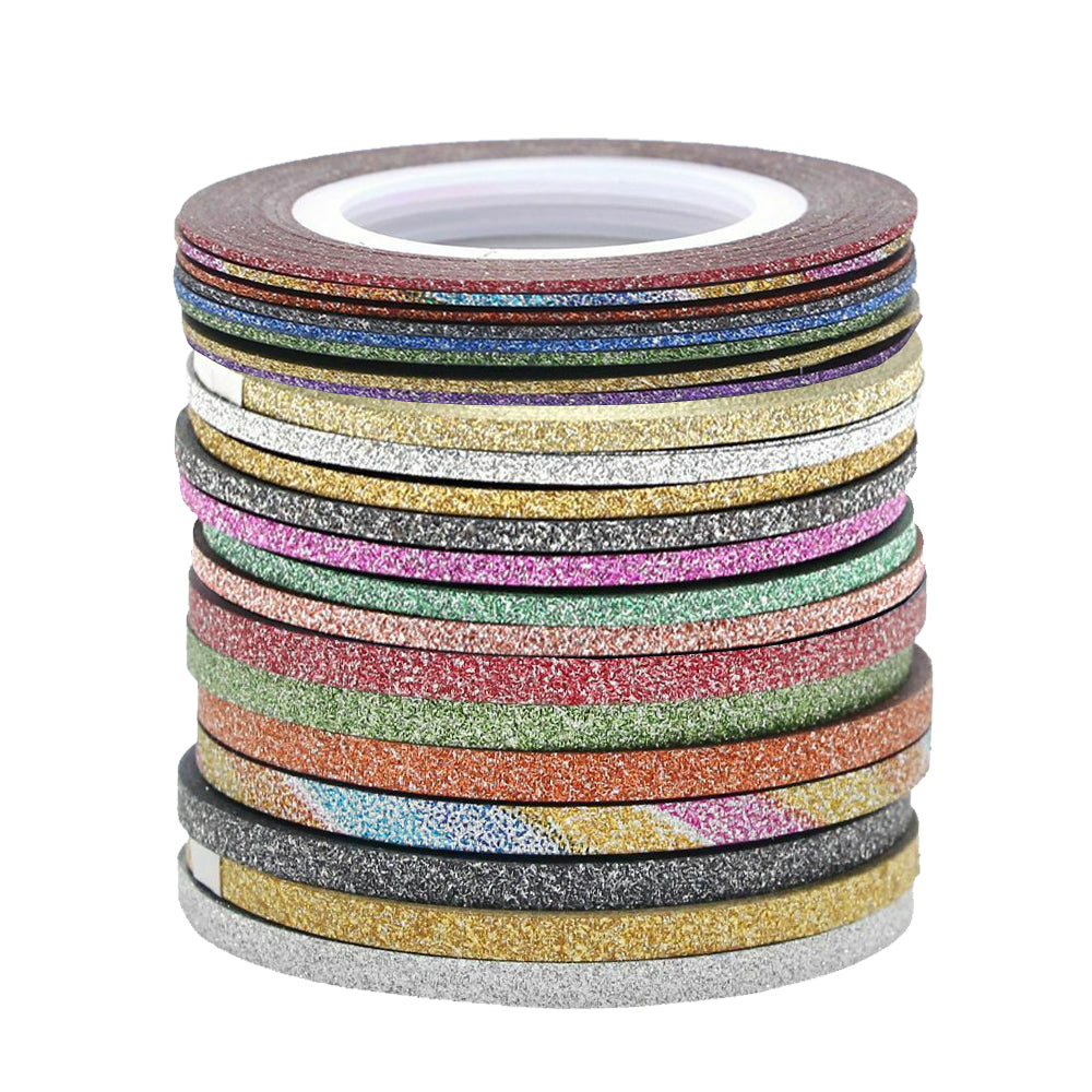 Nail Striping Tapes, 21 Rolls Matte Glitter