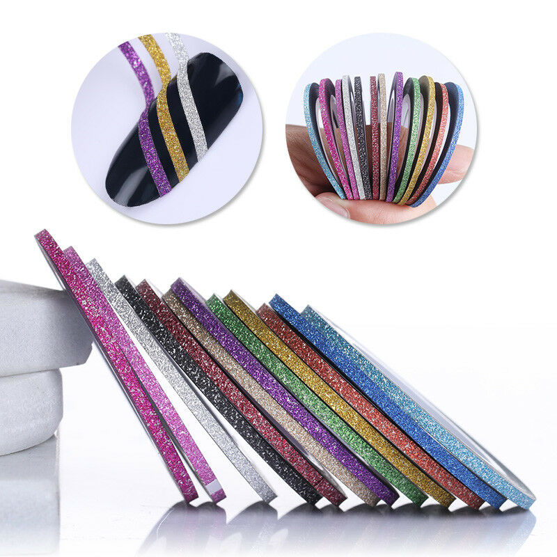 Nail Striping Tapes, 21 Rolls Matte Glitter