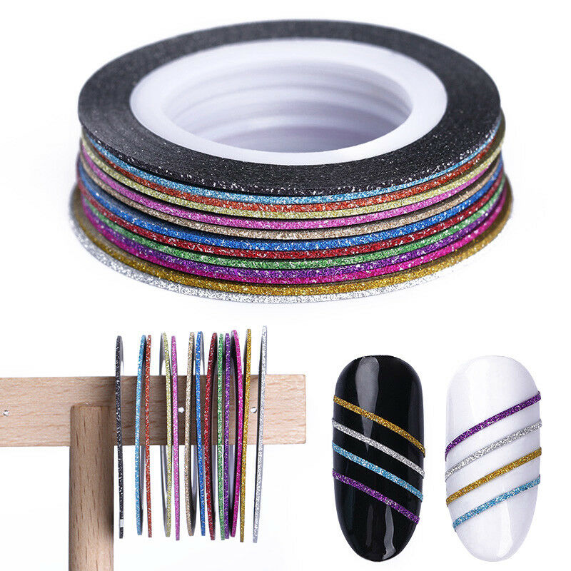 Nail Striping Tapes, 21 Rolls Matte Glitter