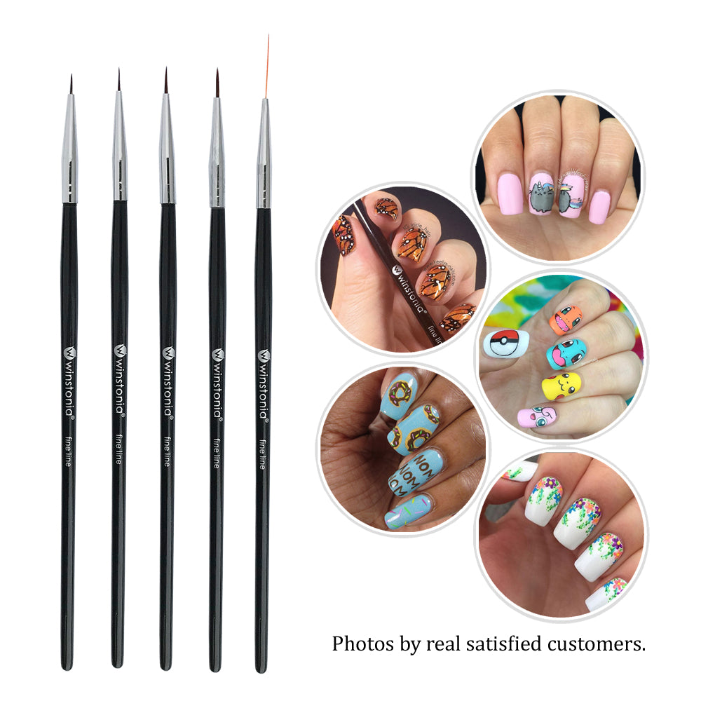 5 Pcs Nail Art Detailer and Striping Brushes Set | FINE LINE