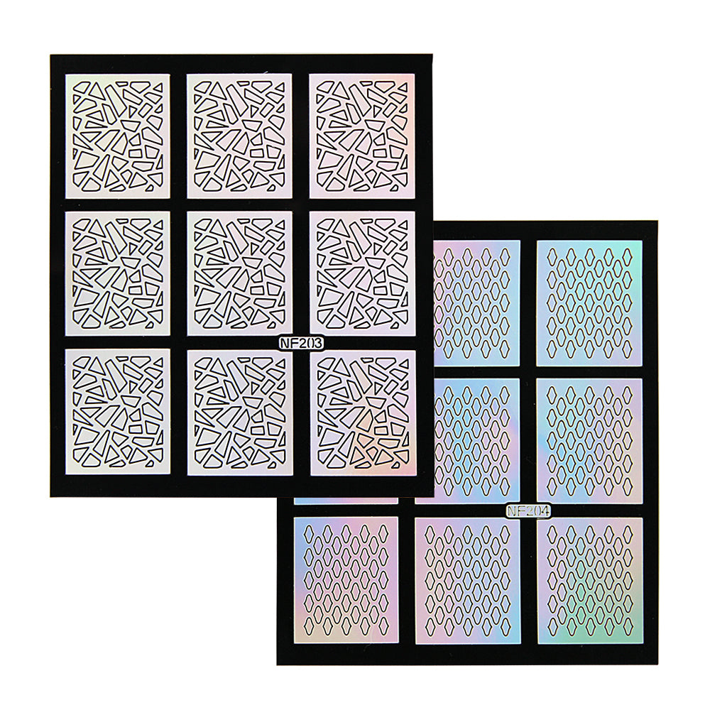 Nail Art Stencil Guides - Shattered Glass, Net