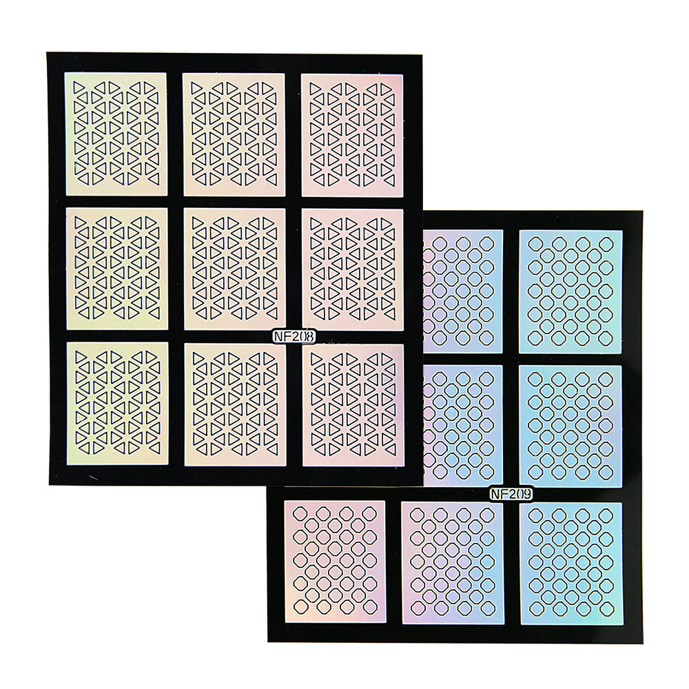 Nail Art Stencil Guides - Triangles, Circles
