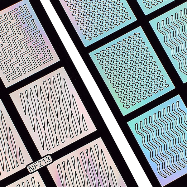 Nail Art Stencil Guides - Waves, Spikes, Chevrons