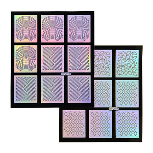 Nail Art Stencil Guides - Waves, Stripes, Diamonds