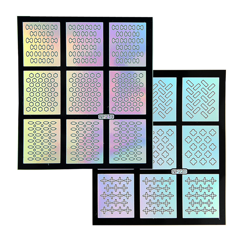 Nail Art Stencil Guides - Bubbles & Bows