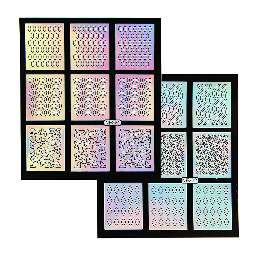 Nail Art Stencil Guides - Triangles, Circles, Drops