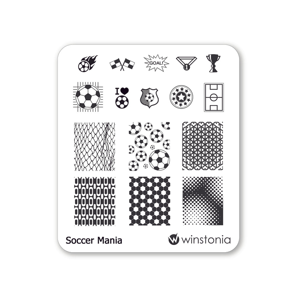 Nail Art Stamping Plate - Soccer Mania