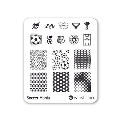 Nail Art Stamping Plate - Soccer Mania
