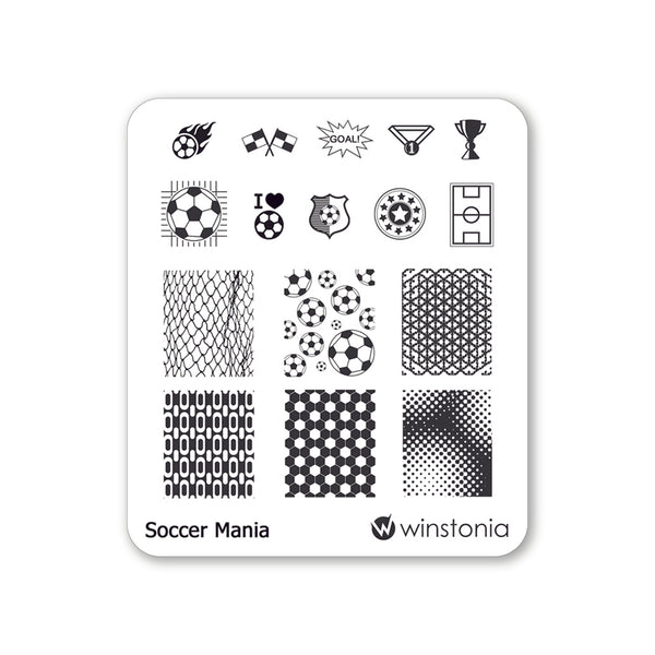 Nail Art Stamping Plate - Soccer Mania