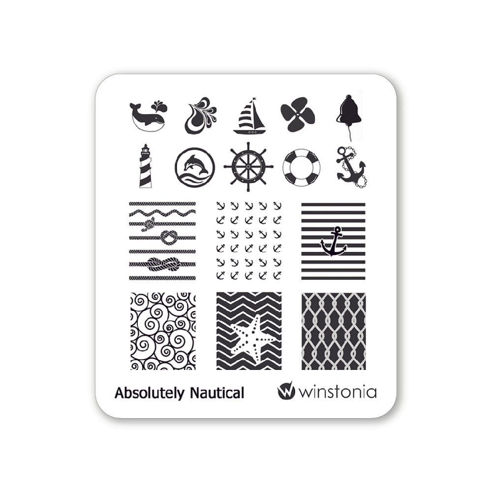 Nail Art Stamping Plate - Absolutely Nautical