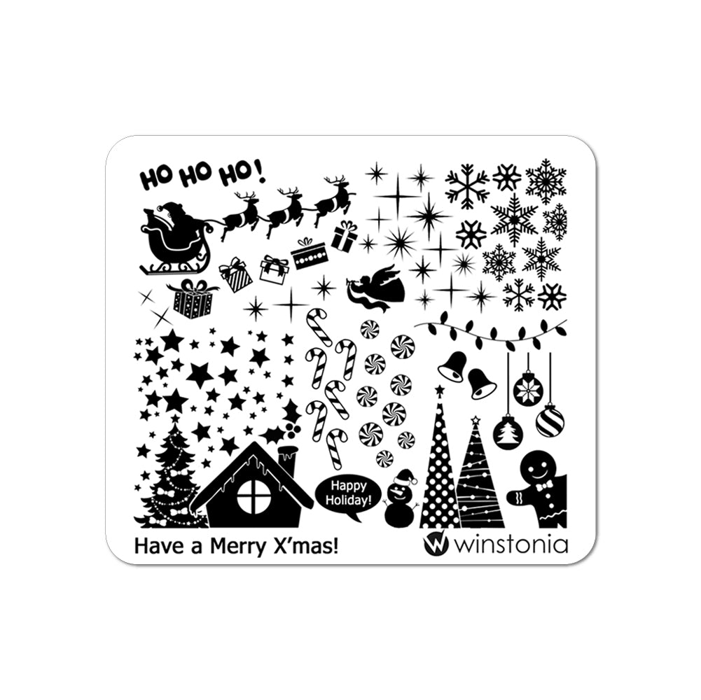 Nail Art Stamping Plate - Have a Merry X&