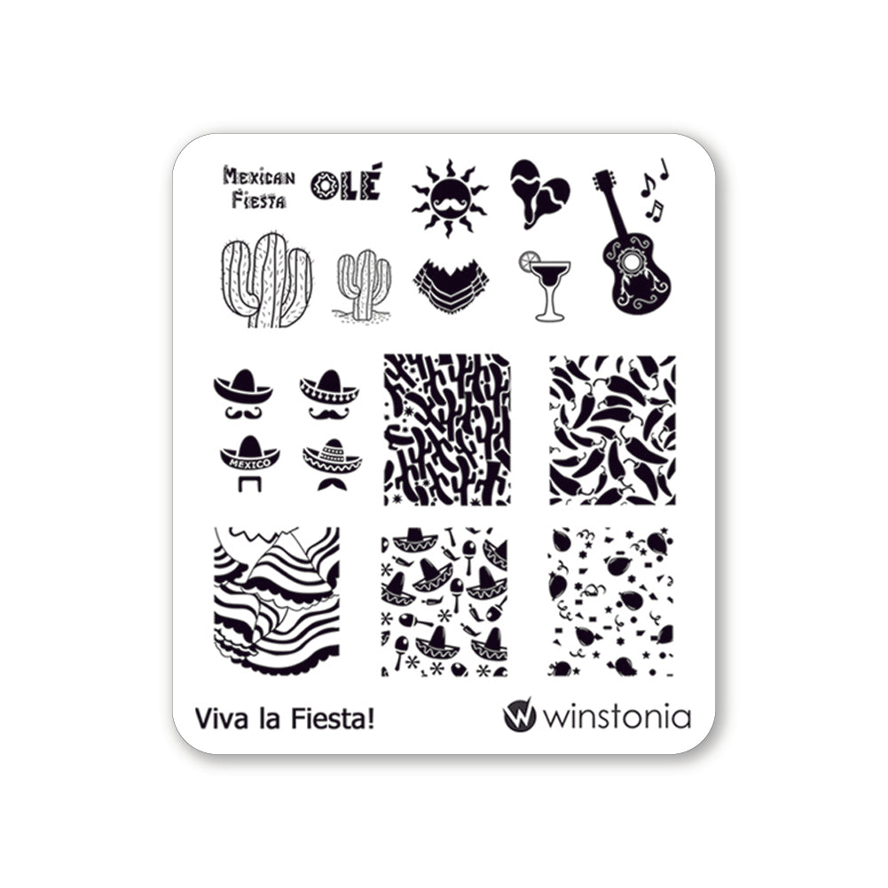 Nail Art Stamping Plate - Viva la Fiesta!