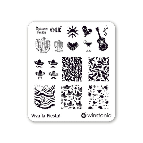 Nail Art Stamping Plate - Viva la Fiesta!