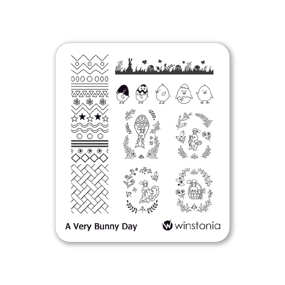 Nail Art Stamping Plate - A Very Bunny Day