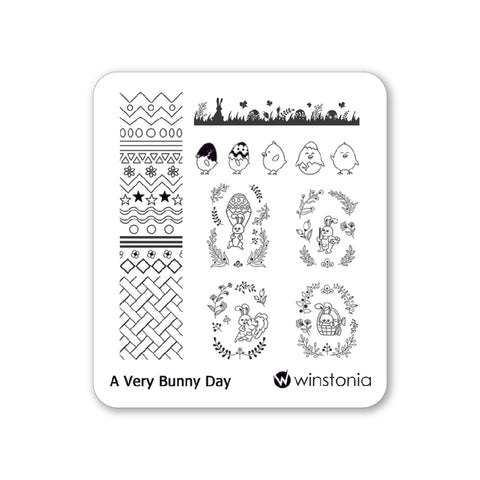 Nail Art Stamping Plate - A Very Bunny Day