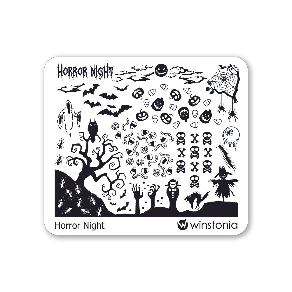 Nail Art Stamping Plate - Horror Night