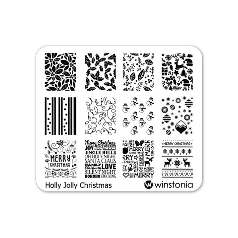 Nail Art Stamping Plate - Holly Jolly Christmas
