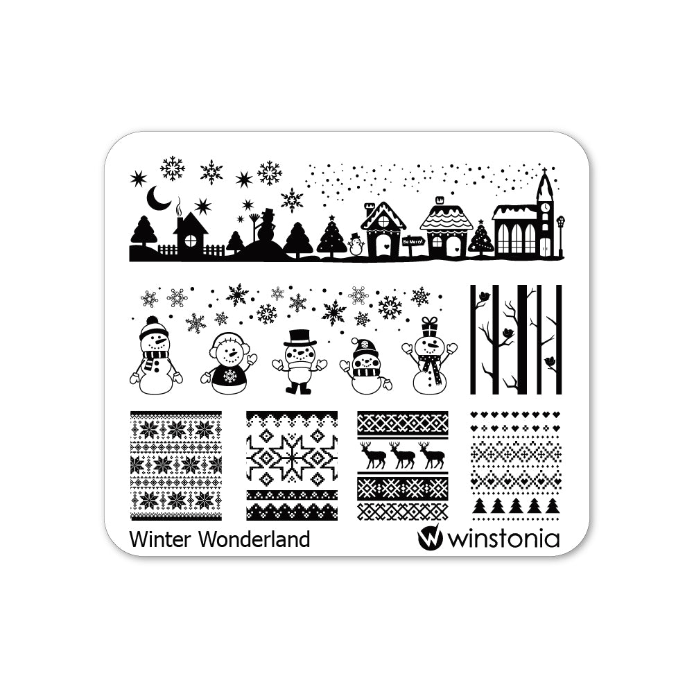 Nail Art Stamping Plate - Winter Wonderland