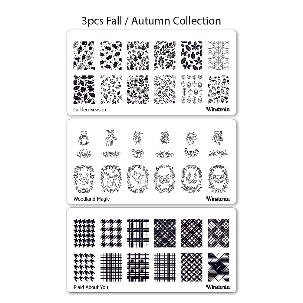 Nail Art Stamping Plates 3Pcs Set | Fall Collection I