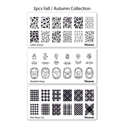 Nail Art Stamping Plates 3Pcs Set | Fall Collection I