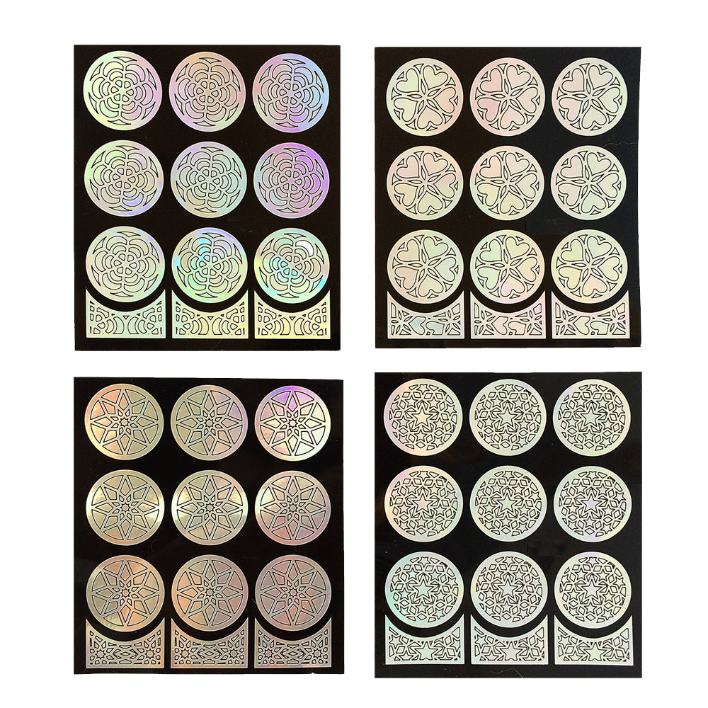 Nail Art Stencil Guides - Stars, Hearts & Petals