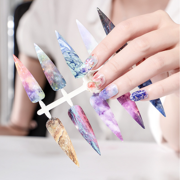 10pcs Nail Art Transfer Foil - Galaxy