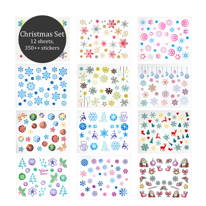 Nail Art Decals 12 Sheets Set - Christmas