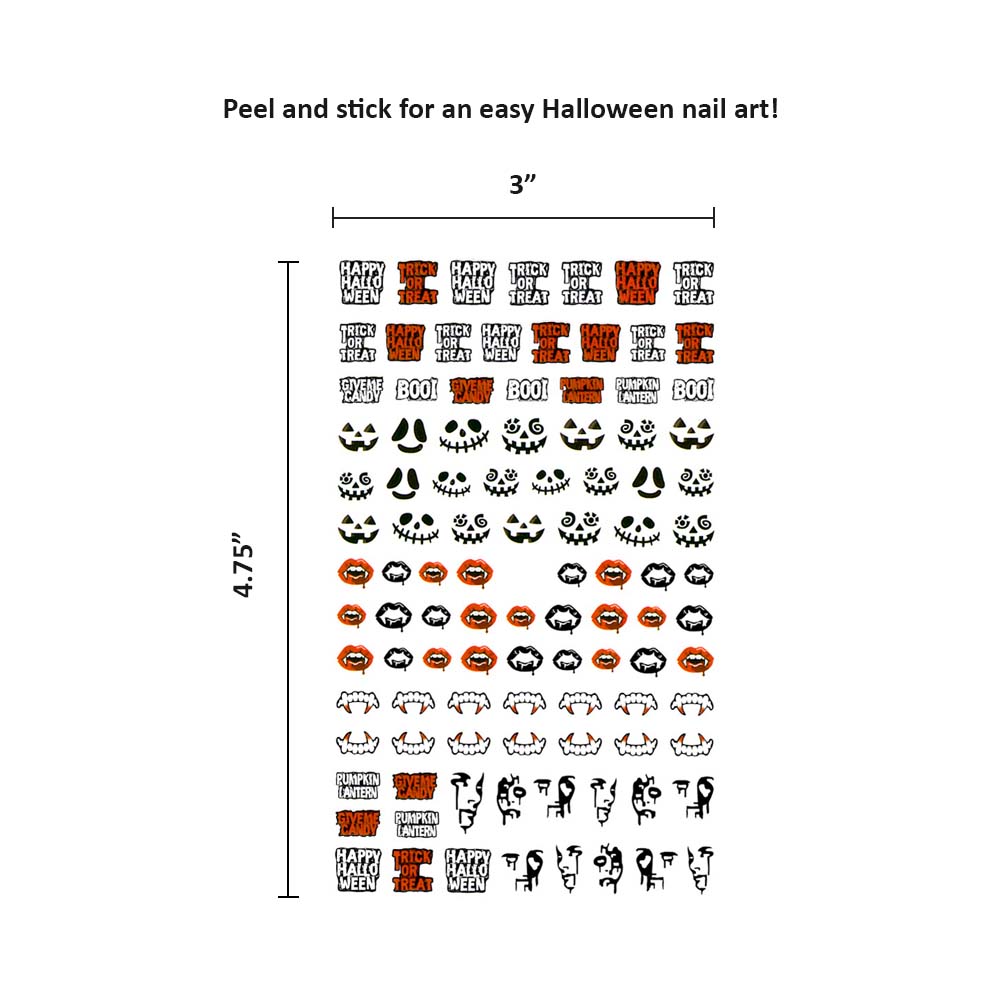 Nail Art Stickers 5 Sheets Set - Halloween 2