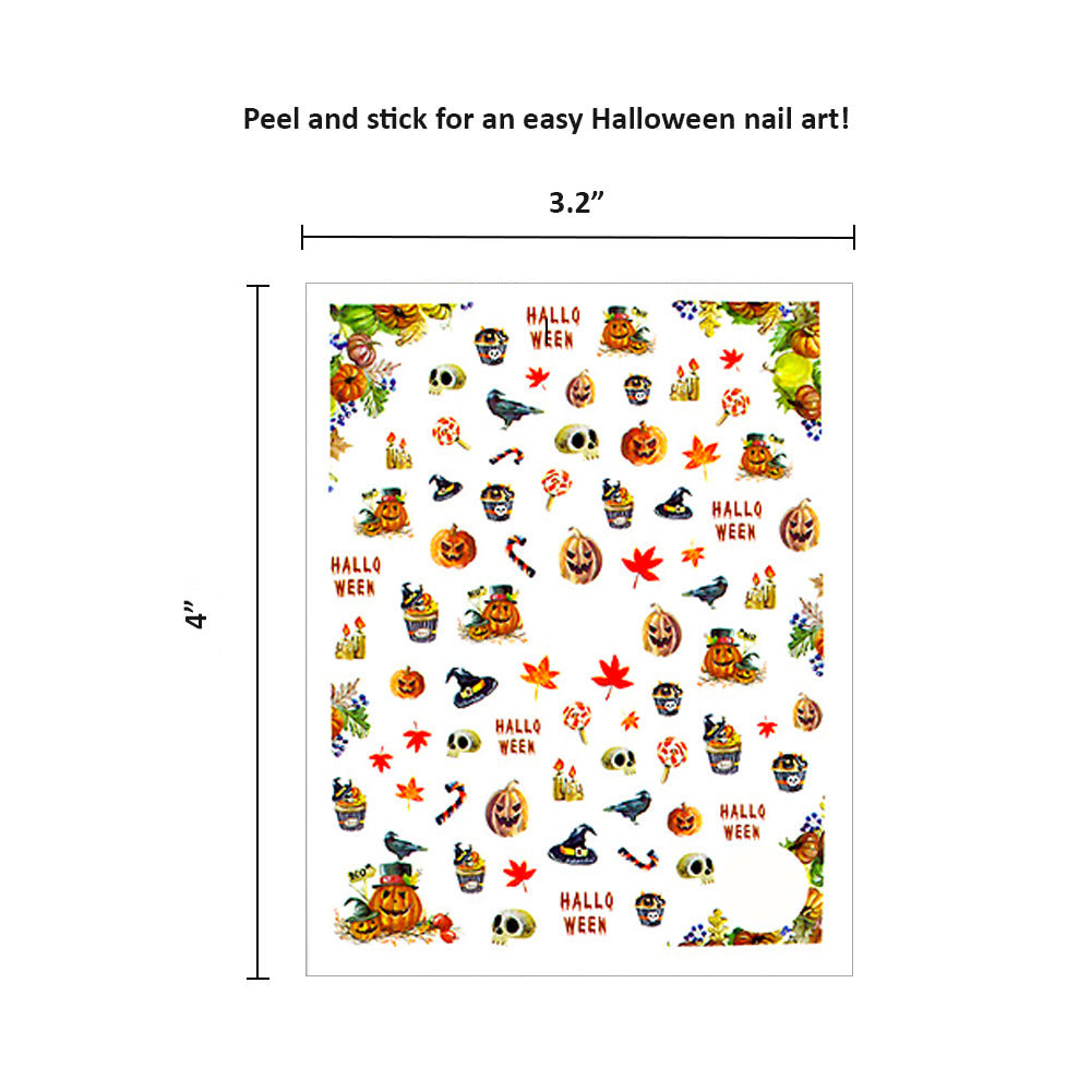 Nail Art Stickers 6 Sheets Set - Halloween 3