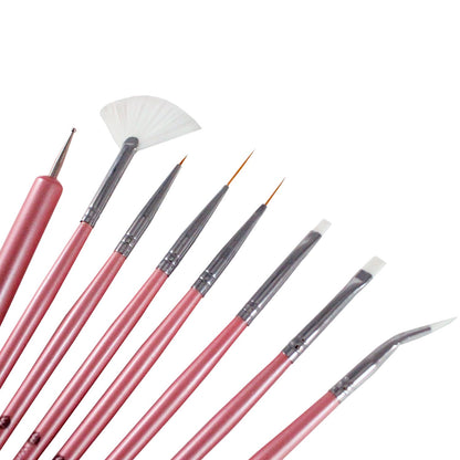 8 Pcs Assorted Nail Art Brushes Set | GLAM GADGETS
