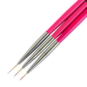 3 Pcs Nail Art Super Fine Detailer Brushes Set | BERRY WINE