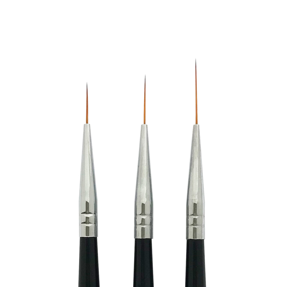 DL Pro 3 pc. Nail Art Striping Brush Set - Nail Supply Inc