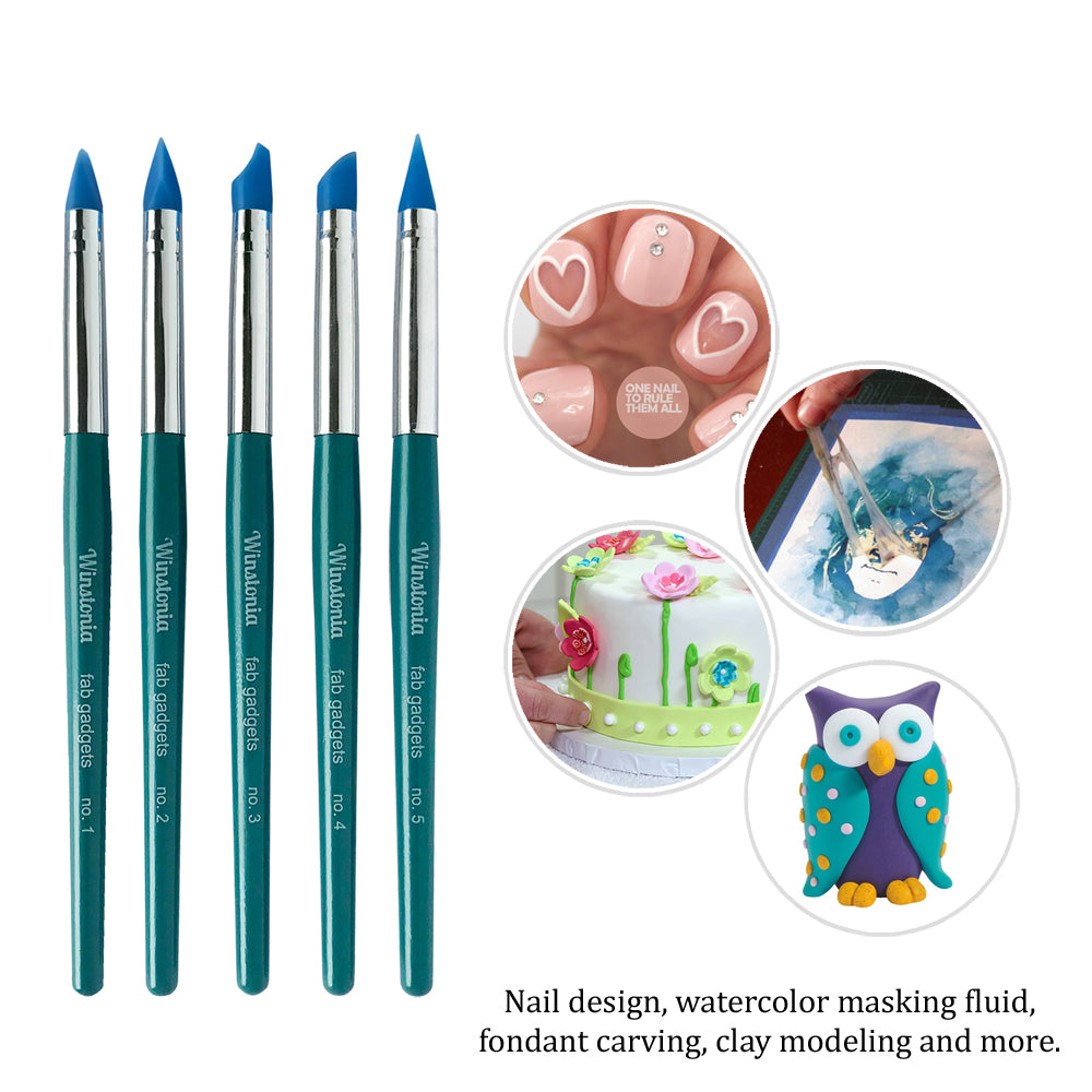 5 Pcs Nail Art Silicone Tools Set