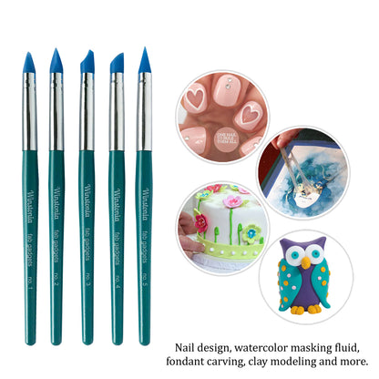 5 Pcs Nail Art Silicone Tools Set