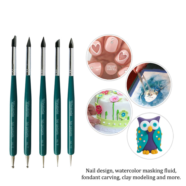 5 Pcs Nail Art Silicone & Dotting Tools Set