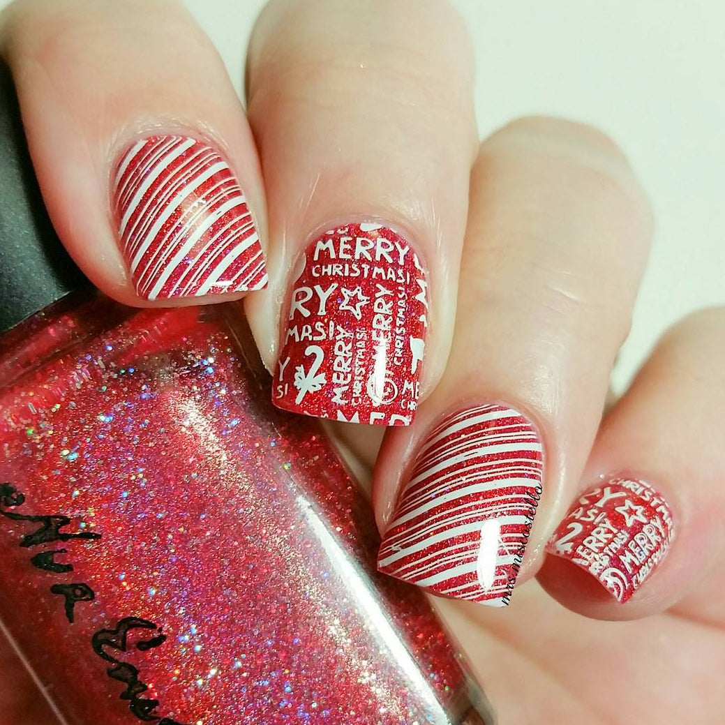 Nail Art Stamping Plate - Holly Jolly Christmas