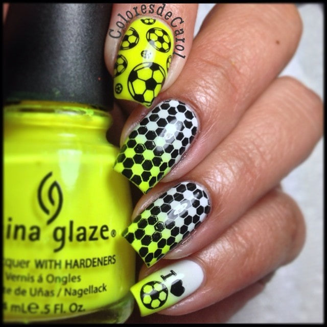 Nail Art Stamping Plate - Soccer Mania