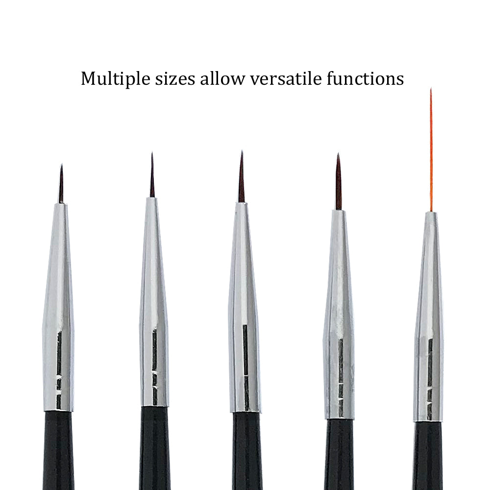 5 Pcs Nail Art Detailer and Striping Brushes Set | FINE LINE