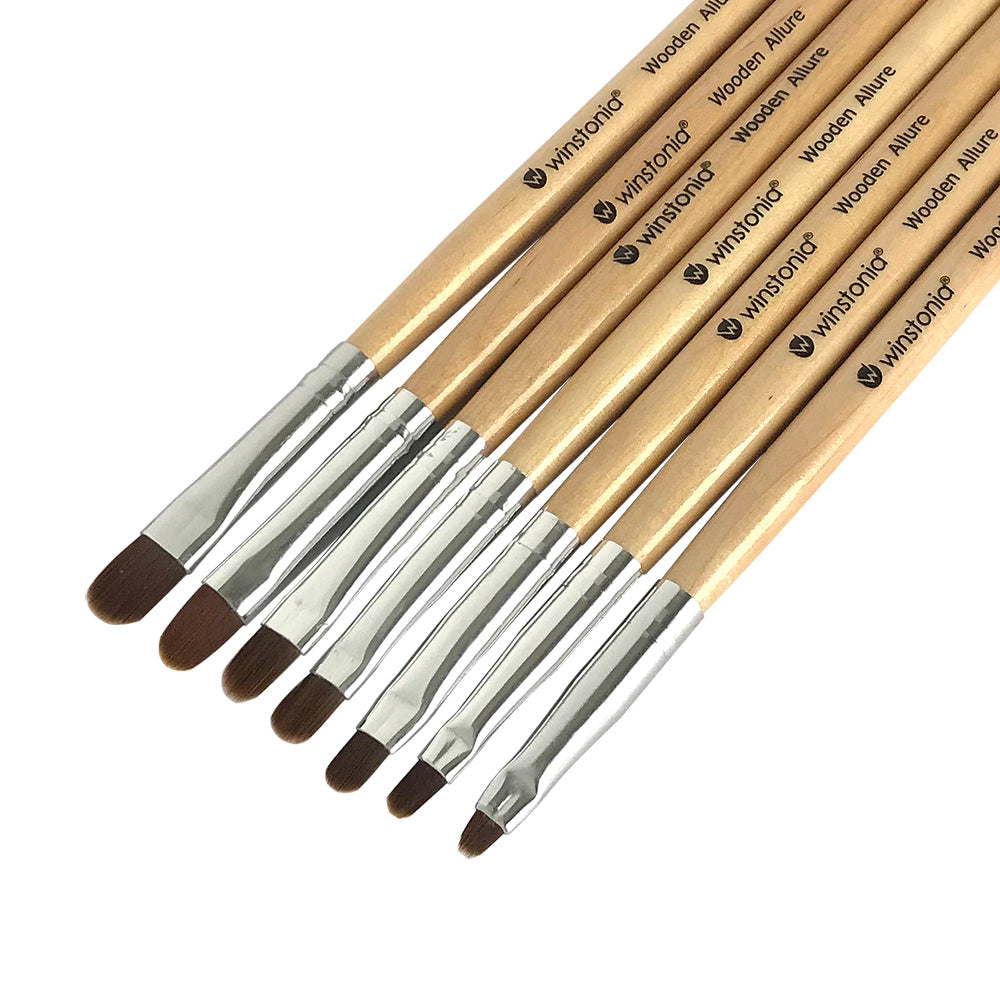 7 Pcs Gel Nail Brushes Set | WOODEN ALLURE