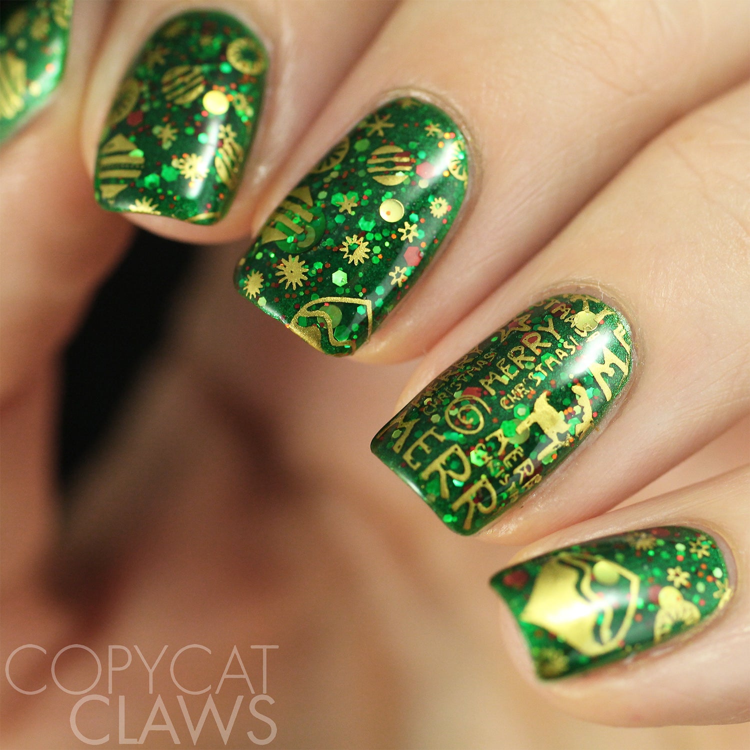 Nail Art Stamping Plate - Holly Jolly Christmas